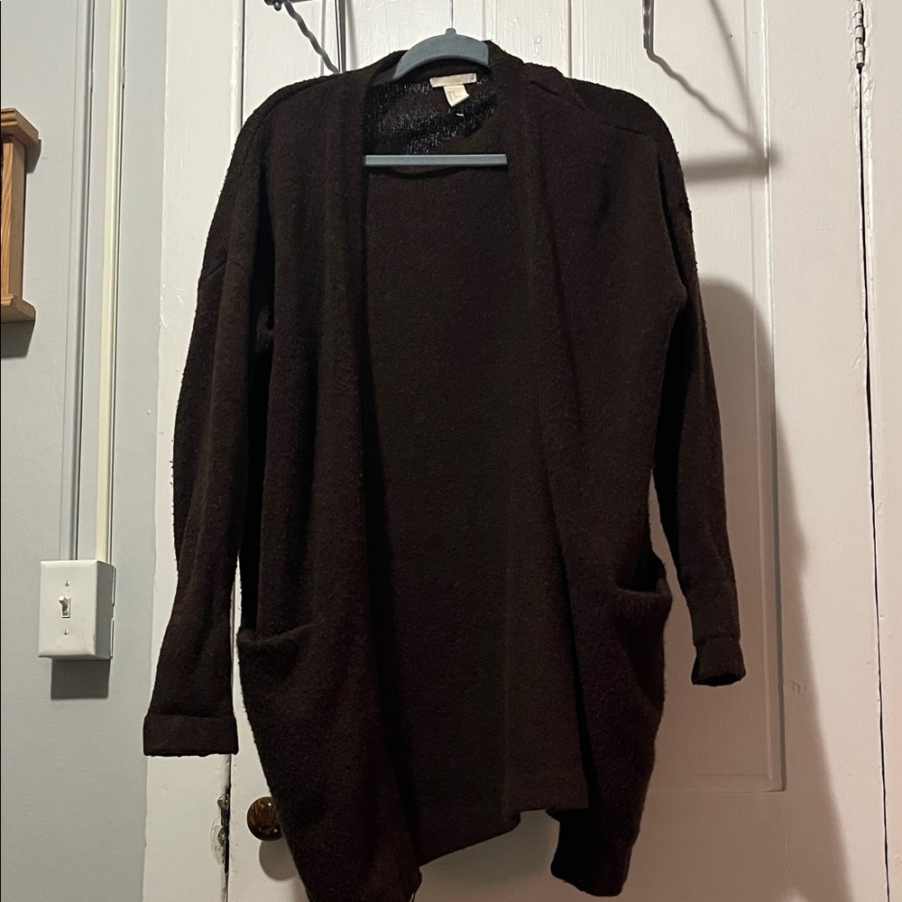 H&M- Women's Brown Open Front Sweater